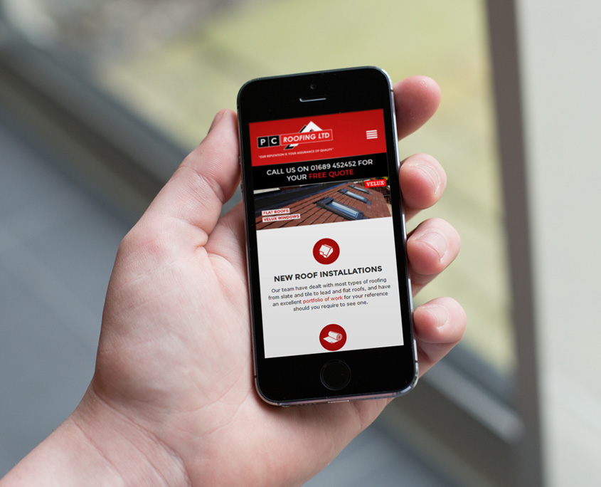PC Roofing Mobile Web Design